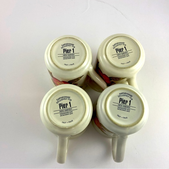 Pier 1 New Harvest Coffee Cup Mug Made in Italy Apple Floral Made in Italy - Picture 5 of 8